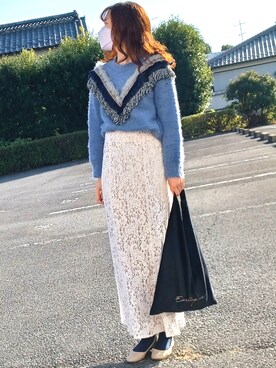 「総柄スカート」｜usakiさん（レディース・156cm）の秋コーディネート
