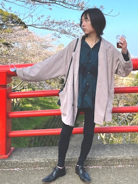 「unrelaxing（アンリラクシング）のアイテム（ブルゾン）」を使った、もくよーさん（メンズ・168cm）の春コーディネート
