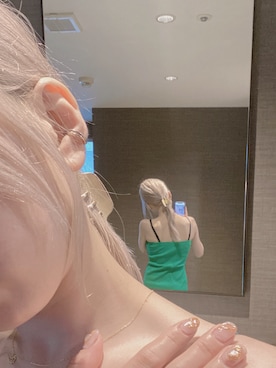 「ヘアアクセ」｜「アイテム（ワンピース/ドレス）」を使った、m..さん（レディース・156cm）の春コーディネート