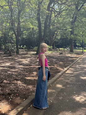 「H&M（エイチ・アンド・エム）のアイテム（タンクトップ）」を使った、RYOKOさん（レディース・153cm）の夏コーディネート