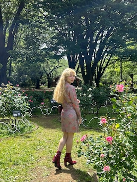 「アイテム（ブーツ）」を使った、RYOKOさん（レディース・153cm）の夏コーディネート