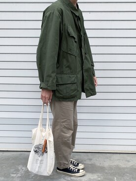 「ミリタリーコーデ」｜「アイテム（財布/小物）」を使った、そらさん（メンズ・173cm）の秋コーディネート