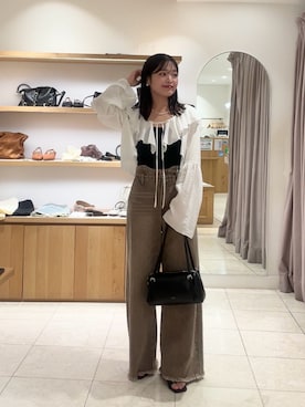 「アイテム（トートバッグ）」を使った、ヨシヤマ アヤカさん（レディース・160cm）の夏コーディネート