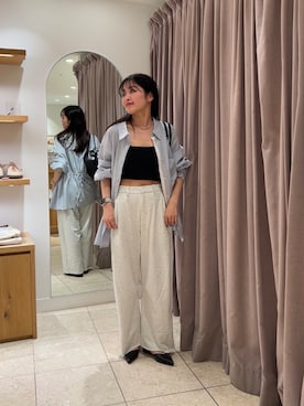 「アイテム（スウェットパンツ）」を使った、ヨシヤマ アヤカさん（レディース・160cm・20代）の夏コーディネート