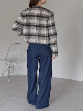 「アイテム（ノーカラージャケット）」を使った、PREFERIR_webさん（レディース・162cm・20代）の秋コーディネート