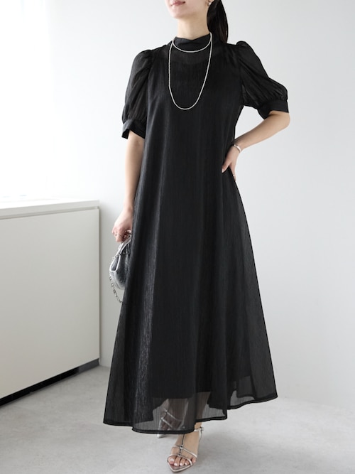 セール】結婚式 オケージョン セレモニー ラメ楊柳 Aラインドレス (S