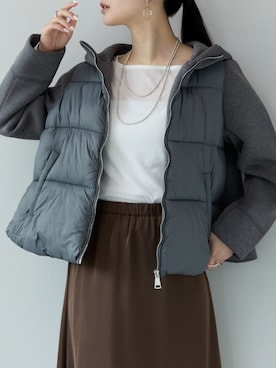 「アイテム（ダウンジャケット/コート）」を使った、PREFERIR_webさん（レディース・162cm・20代）の秋コーディネート