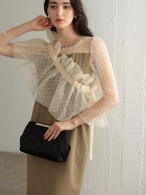 マルチウェイ チュールフリル付き パーティー オケージョンドレス（２点セット） セール】マルチウェイ チュールフリル付き 結婚式 パーティー