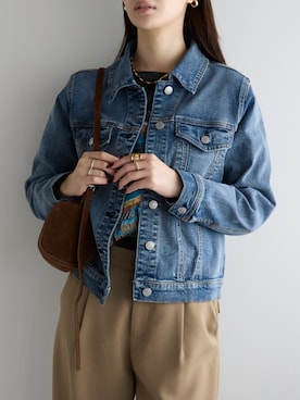 「アイテム（デニムジャケット）」を使った、PREFERIR_webさん（レディース・162cm）の秋コーディネート