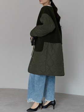 「アイテム（ノーカラーコート）」を使った、PREFERIR_webさん（レディース・162cm）の秋コーディネート