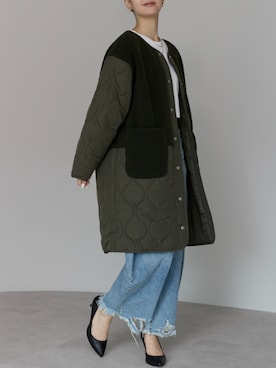 「アイテム（ノーカラーコート）」を使った、PREFERIR_webさん（レディース・162cm）の秋コーディネート