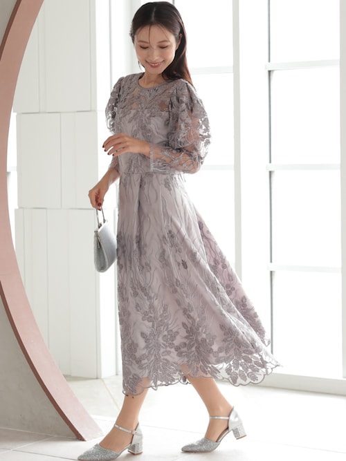 PREFERIR ドレス キーホールネック 結婚式 パーティー