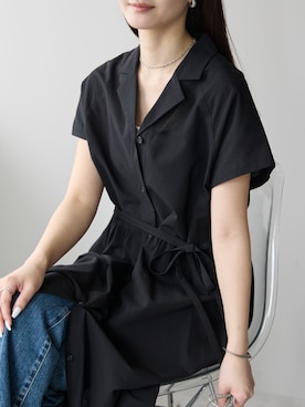 「アイテム（シャツワンピース）」を使った、PREFERIR_webさん（レディース・162cm）の夏コーディネート