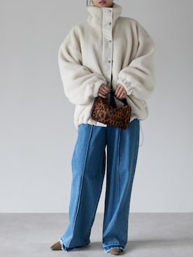 「ボアパーカー」｜PREFERIR_webさん（レディース・162cm）の冬コーディネート
