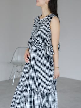 「ギンガムチェックワンピース」｜PREFERIR_webさん（レディース・162cm）の夏コーディネート