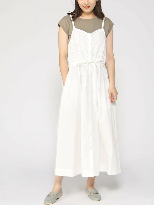 PREFERIR haremode 【美品】レース バンドカラーワンピース　M PREFERIR haremode 【美品】レース バンドカラーワンピース M