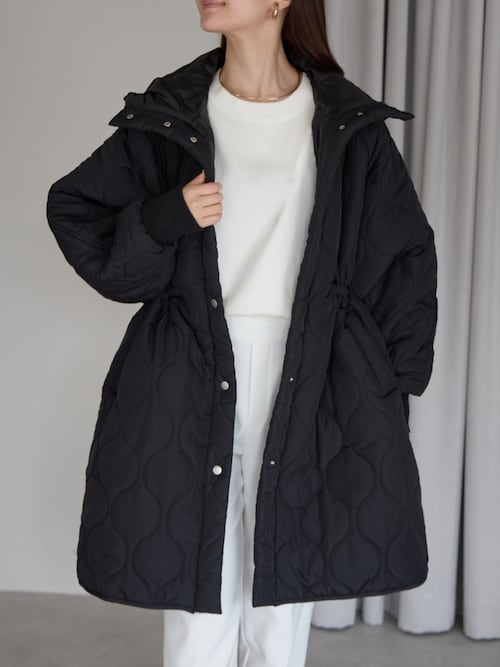 キルティング フードロングコート（ダウンジャケット/コート