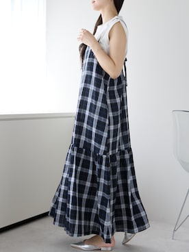 「チェックワンピース」｜PREFERIR_webさん（レディース・162cm）の夏コーディネート