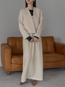 「アイテム（ノーカラージャケット）」を使った、PREFERIR_webさん（レディース・162cm・20代）の秋コーディネート