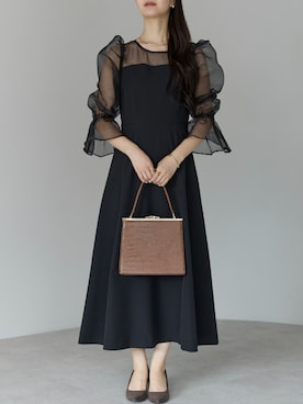 「PREFERIR（プレフェリール）のシアースリーブパーティードレス/結婚式/二次会/オケージョン/S,M,L,XL（ドレス）」を使った、PREFERIR_webさん（レディース・162cm・20代）の夏コーディネート