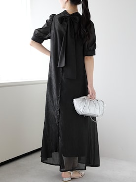 「後ろリボンワンピース」｜PREFERIR_webさん（レディース・162cm）の夏コーディネート