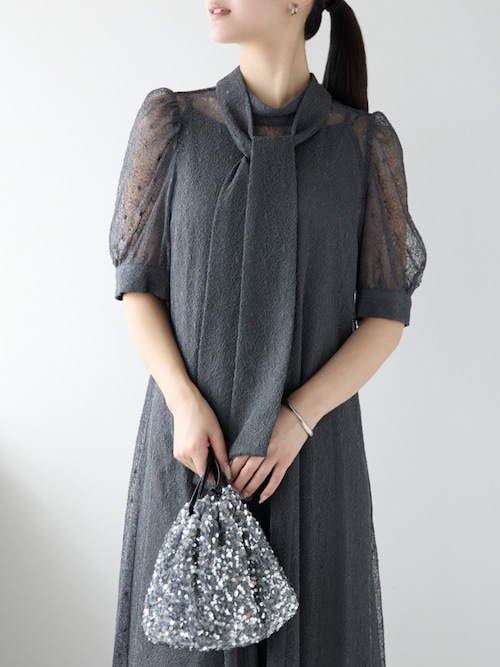 【新品】PREFERIR レースキャミドレス/ワンピース/結婚式/パーティー PREFERIR ドレス バックリボン レース 結婚式 パーティードレス