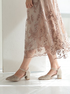 「結婚式」｜「アイテム（パンプス、ゴールド系）」を使った、PREFERIR_webさん（レディース・163cm）の夏コーディネート