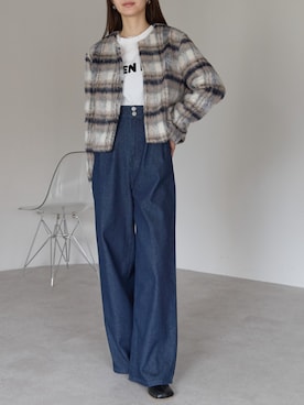 「アイテム（ノーカラージャケット）」を使った、PREFERIR_webさん（レディース・162cm・20代）の秋コーディネート