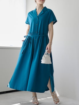 「アイテム（シャツワンピース）」を使った、PREFERIR_webさん（レディース・162cm）の夏コーディネート