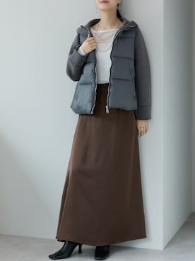 「アイテム（ダウンジャケット/コート）」を使った、PREFERIR_webさん（レディース・162cm・20代）の夏コーディネート