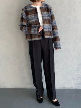 「PREFERIR（プレフェリール）のアイテム（ノーカラージャケット）」を使った、PREFERIR_webさん（レディース・162cm）の夏コーディネート