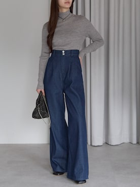「ハイウエストデニム」｜PREFERIR_webさん（レディース・162cm）の秋コーディネート