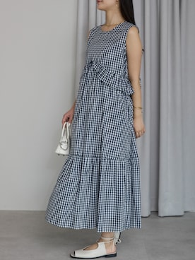 「ギンガムチェックワンピース」｜PREFERIR_webさん（レディース・162cm）の夏コーディネート