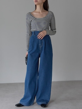 「ハイウエストデニム」｜PREFERIR_webさん（レディース・162cm）の秋コーディネート