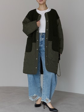 「PREFERIR（プレフェリール）のアイテム（ノーカラーコート）」を使った、PREFERIR_webさん（レディース・162cm）の夏コーディネート