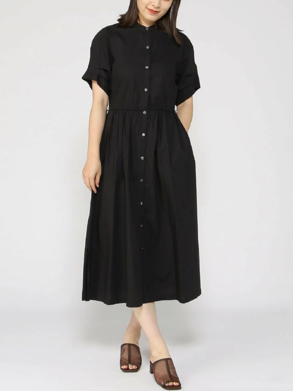 PREFERIR haremode 【美品】レース バンドカラーワンピース　M 1728713055.jpg