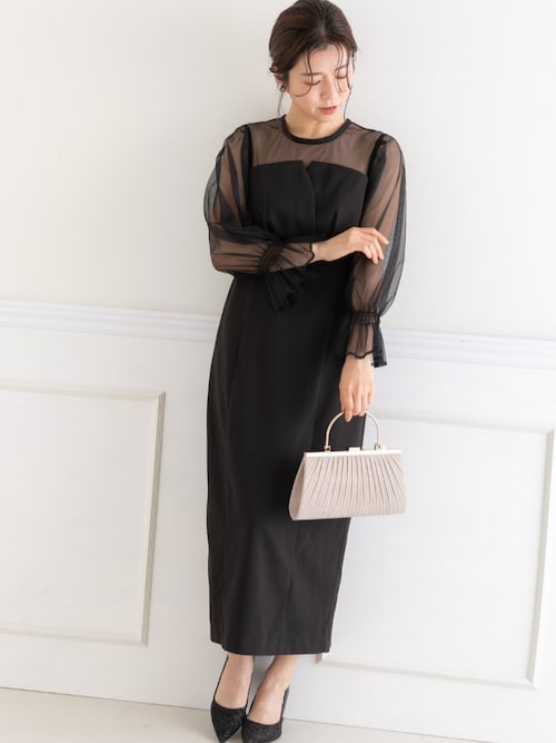 [BAU by Bride And You] CAROLINE ビスチェ ミディドレス 送料込 BAU by Bride And You］CAROLINE シャーリング ミディドレス