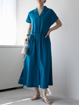 「アイテム（シャツワンピース）」を使った、PREFERIR_webさん（レディース・162cm）の夏コーディネート