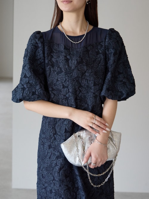 セール】ふくれジャガード Aライン 結婚式 オケージョン パーティー