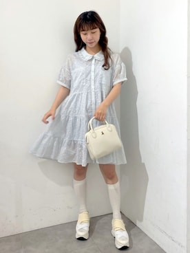 「カラー×コーデ」｜「アイテム（ワンピース）」を使った、merry jenny 梅田店さん（レディース・154cm）の春コーディネート