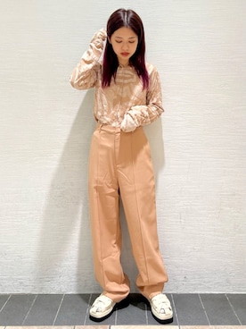 「merry jenny（メリージェニー）のアイテム（スラックス）」を使った、merry jenny 梅田店さん（レディース・154cm）の秋コーディネート
