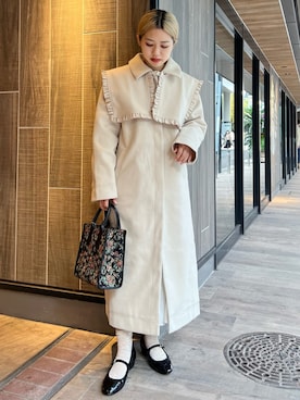 「アイテム（付け襟）」を使った、merry jenny 梅田店さん（レディース・154cm）の冬コーディネート