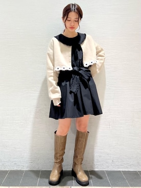 「ミニワンピ」｜merry jenny 梅田店さん（レディース・154cm）の秋コーディネート