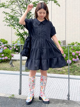 「カラー×コーデ」｜「アイテム（トートバッグ）」を使った、merry jenny 梅田店さん（レディース・154cm）の夏コーディネート