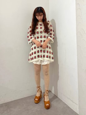 「merry jenny（メリージェニー）のアイテム（チュニック）」を使った、merry jenny 梅田店さん（レディース・154cm）の春コーディネート