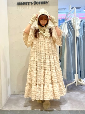 「アイテム（手袋、ホワイト系）」を使った、merry jenny 梅田店さん（レディース・154cm）の夏コーディネート