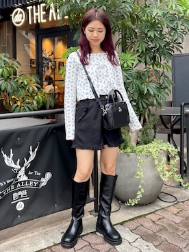 「merry jenny（メリージェニー）のアイテム（アンサンブル）」を使った、merry jenny 梅田店さん（レディース・154cm）の秋コーディネート