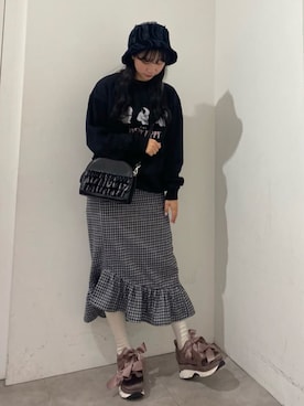 「お正月」｜「アイテム（帽子）」を使った、merry jenny 梅田店さん（レディース・154cm）の冬コーディネート