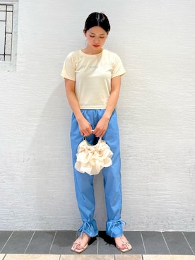 「アイテム（シューズ、パープル系）」を使った、merry jenny 梅田店さん（レディース・154cm）の夏コーディネート