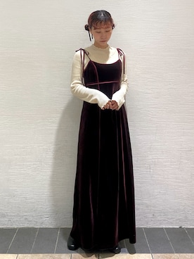 「カラー×コーデ」｜「アイテム（ワンピース）」を使った、merry jenny 梅田店さん（レディース・154cm）の秋コーディネート